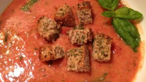 Rustic Roasted Tomato and Basil Soup - © ProtectiveDiet.com